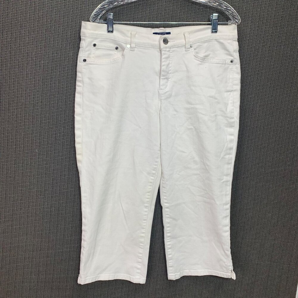 Ralph Lauren Chaps High Waist  Womens Size 10 White  Capri jeans Denim